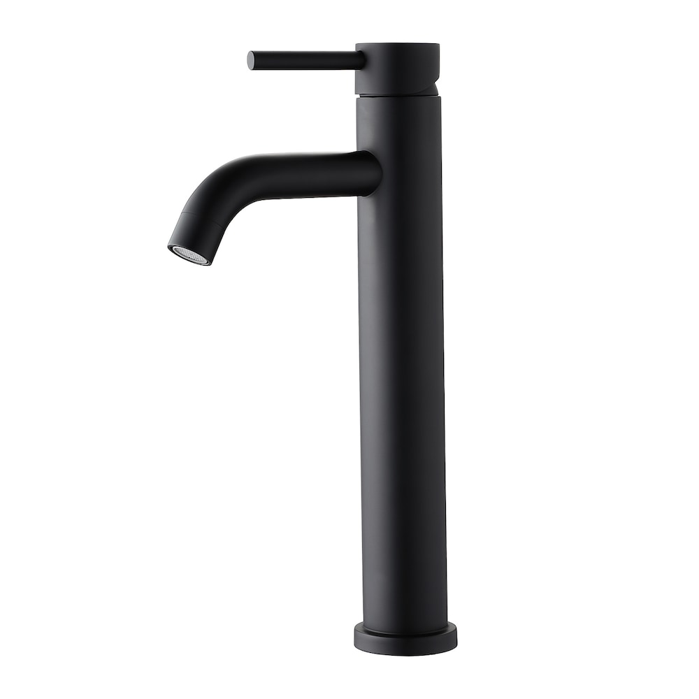 Single Hole Single Handle Tall Vessel Sink Faucet Basin Mixer Tap in Matte Black