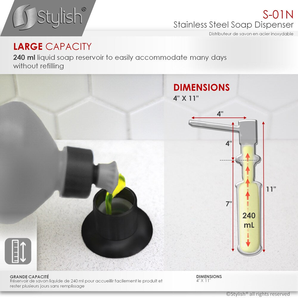 Modena Single Handle Pull Down Kitchen Faucet with Soap Dispenser in Matte Black Finish