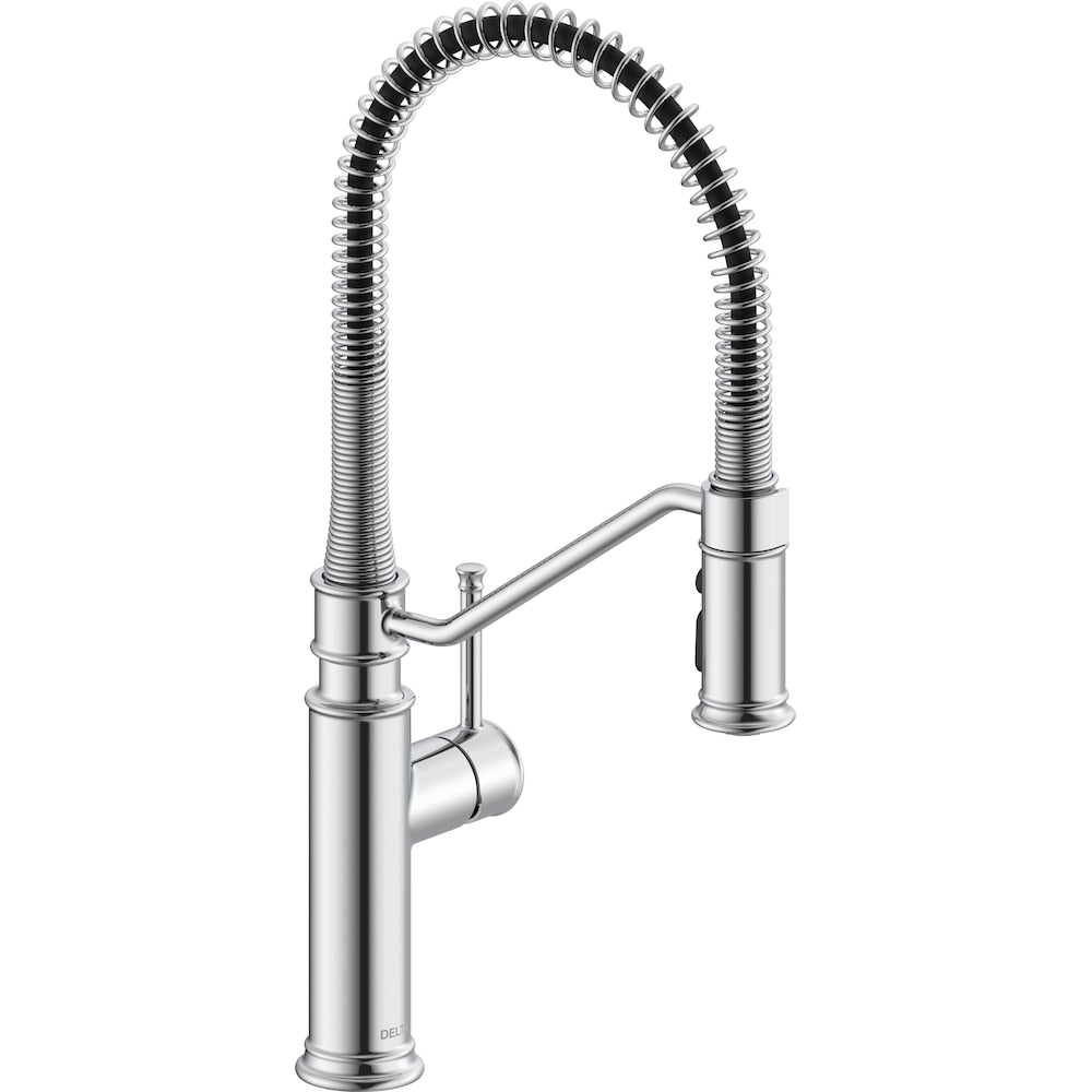 Robinet de cuisine à prérinçage multi-débit avec douchette rétractable à poignée unique Prodeco en chrome