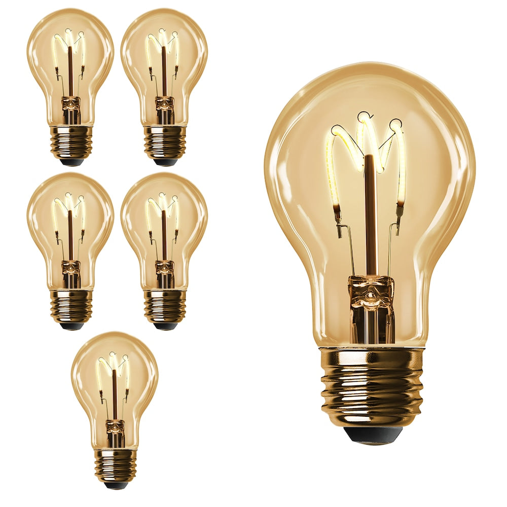 Ampoule LED à filament H Edison en verre ambré blanc chaud AT19 équivalente à 40 W