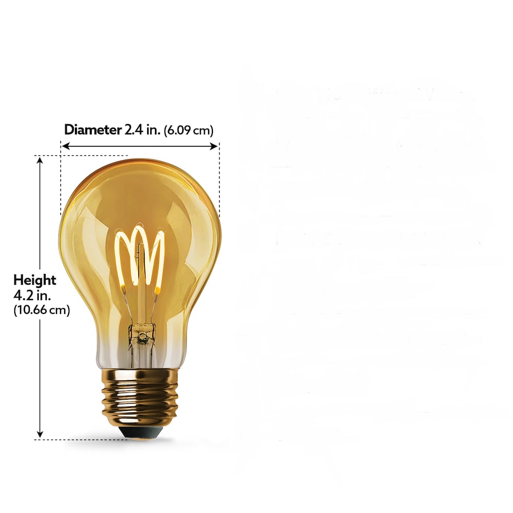 Ampoule LED à filament H Edison en verre ambré blanc chaud AT19 équivalente à 40 W