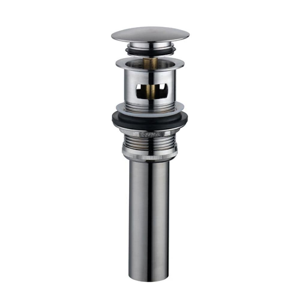8.3" Brushed Nickel Push Pop up Drain Assembly - All Brass construction with Over Flow