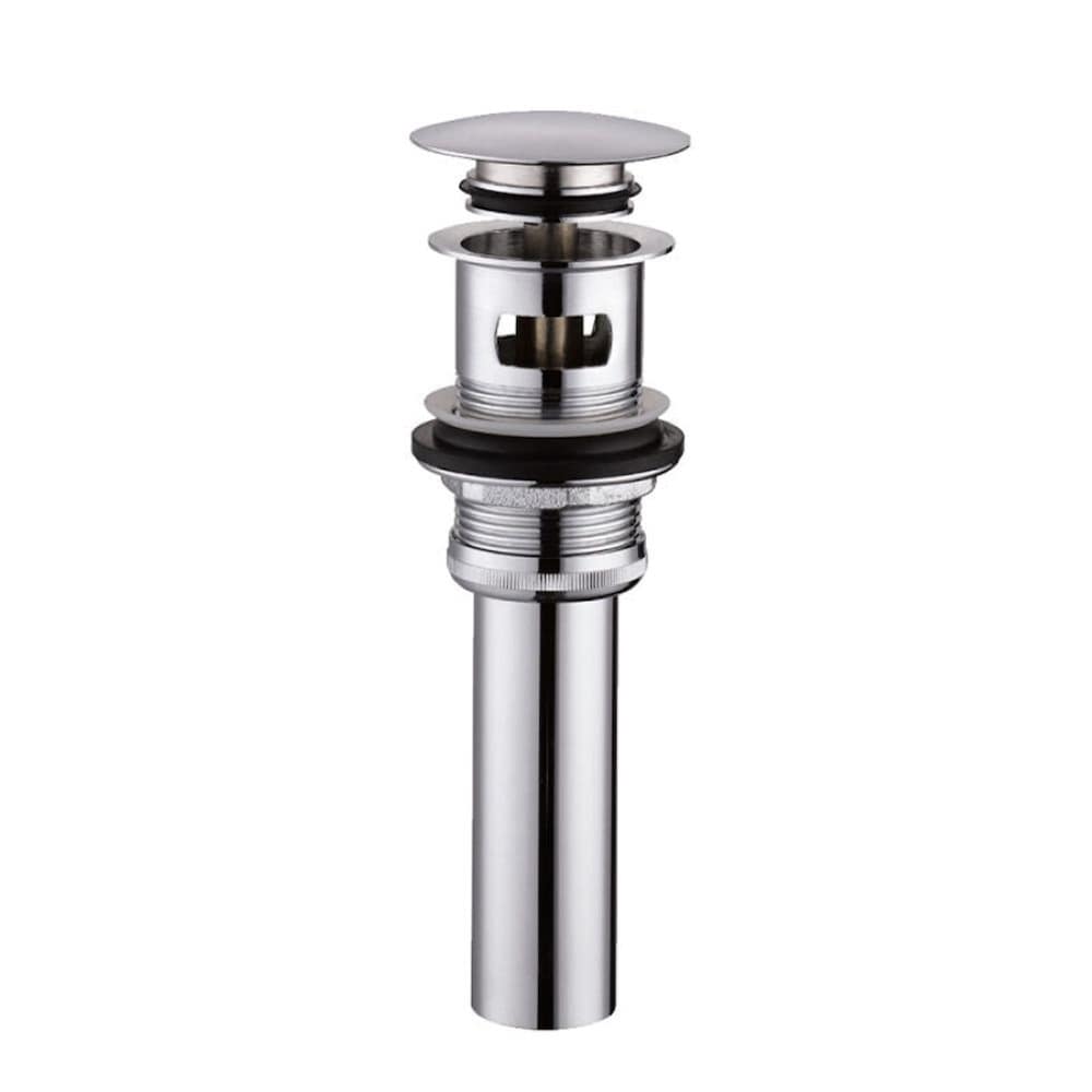 8.3" Polished Chrome Push Pop up Drain Assembly - All Brass construction with Over Flow