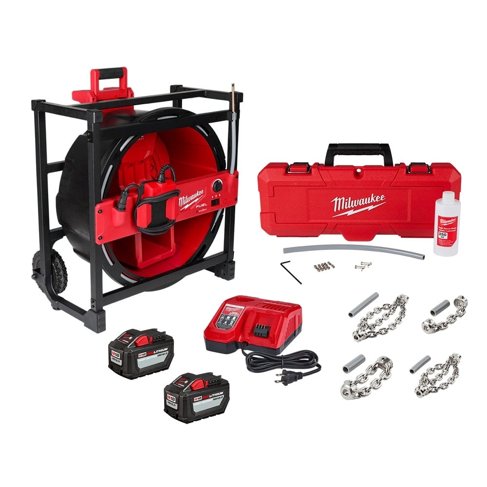 M18 FUEL High Speed Chain Snake for 1-1/2in 4in Pipes