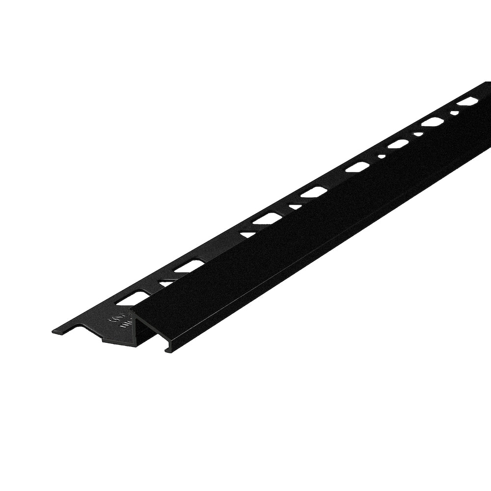 Matte Black 1/2 in. (12 mm) x 96 in. Aluminum Ceramic Tile Trim Reducer