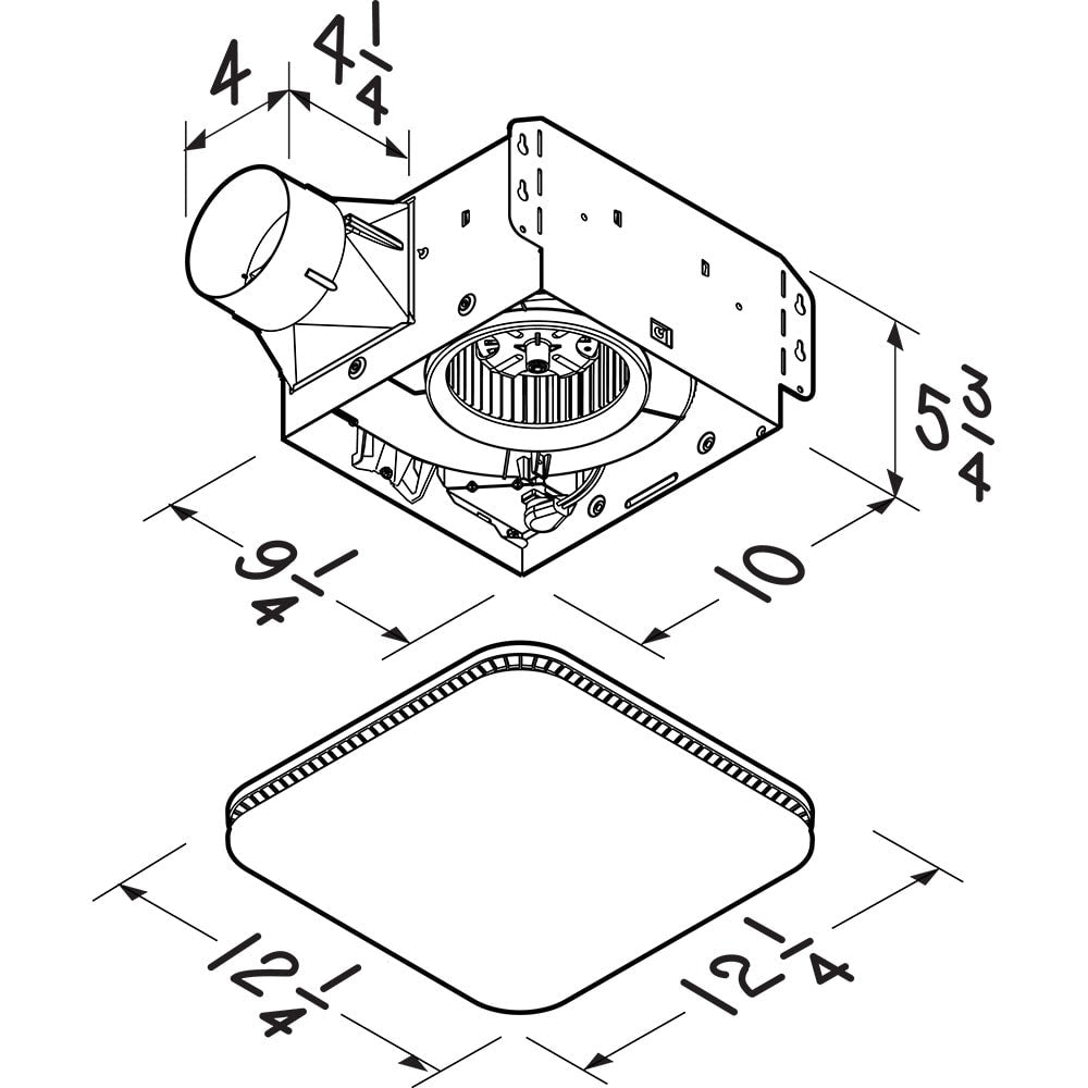 Ventilateur de la série Roomside 80 CFM 0,7 Sones avec CleanCover