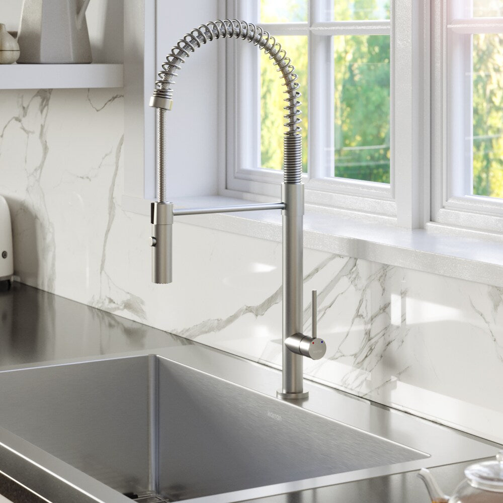 Bluffton Single-Handle Pull-Down Sprayer Kitchen Faucet in Stainless Steel