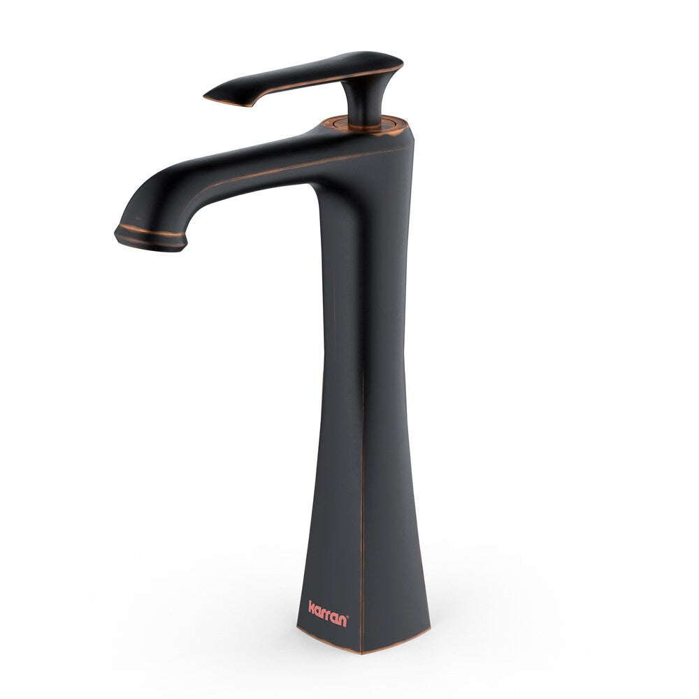 Robinet de salle de bain à un trou Woodburn à 1 poignée avec bonde escamotable assortie en bronze huilé