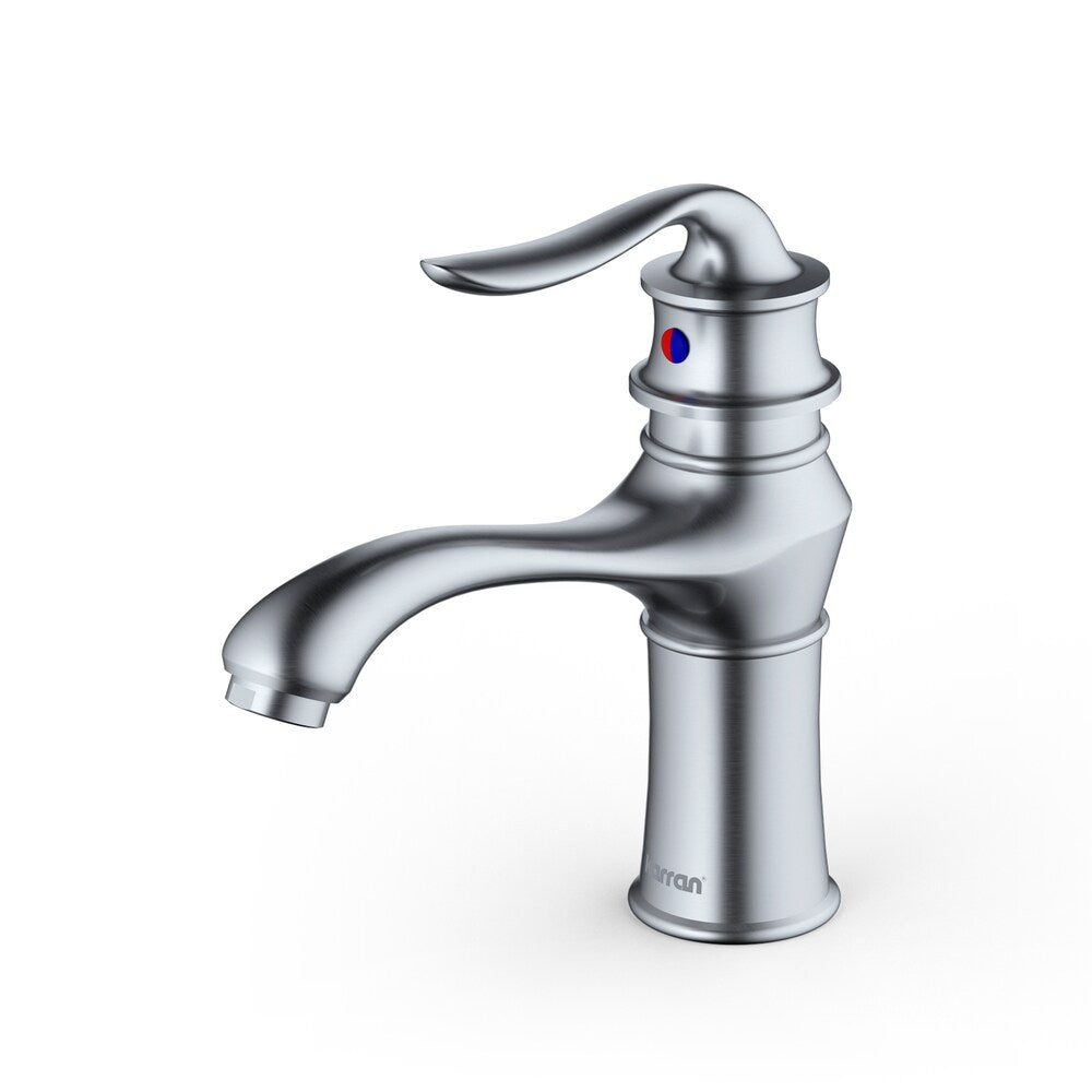 Dartford Single Hole Single Handle Basin Bathroom Faucet-Matching Pop-up Drain in Stainless Steel