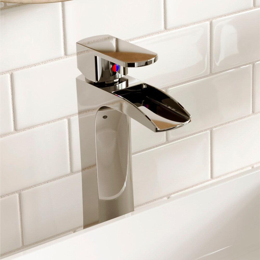 Kassel Single Hole Single Handle Vessel Bathroom Faucet with Matching Pop-up Drain in Chrome