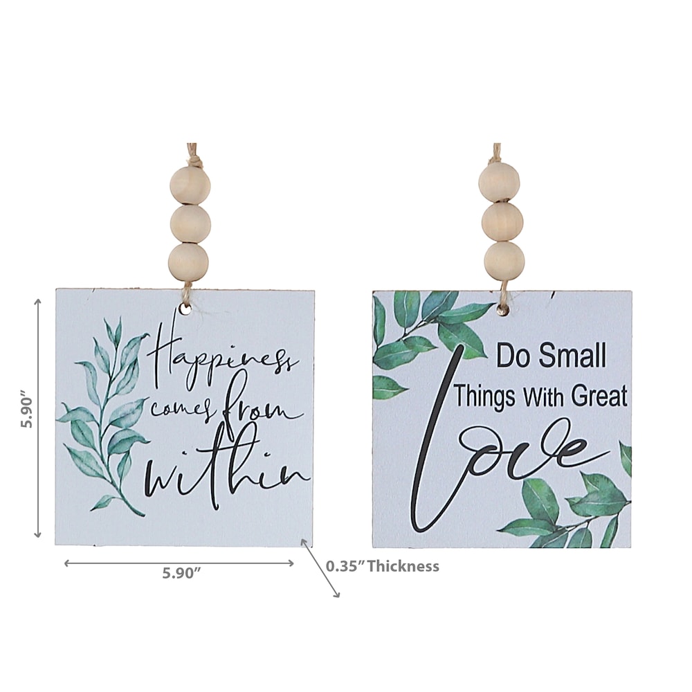 Cintre carré en bois avec perles inspirées - Lot de 2
