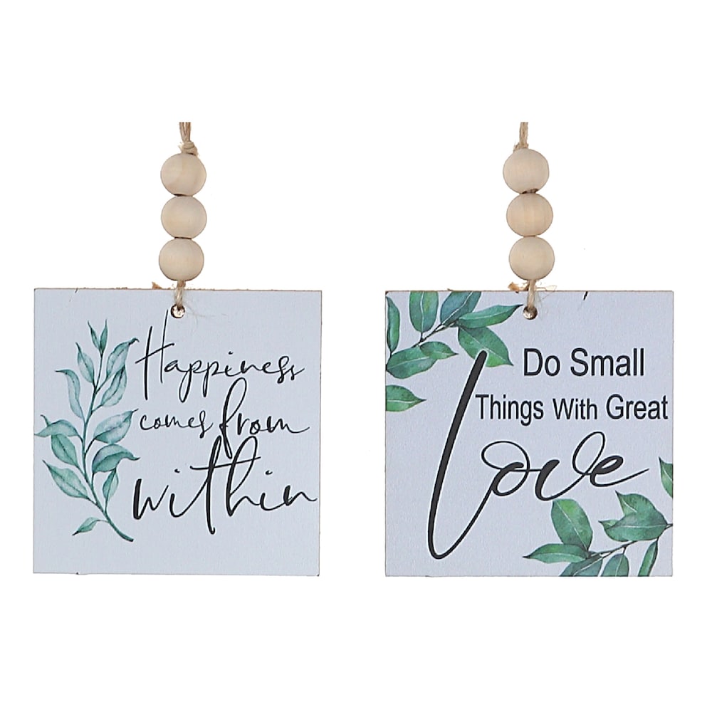 Cintre carré en bois avec perles inspirées - Lot de 2