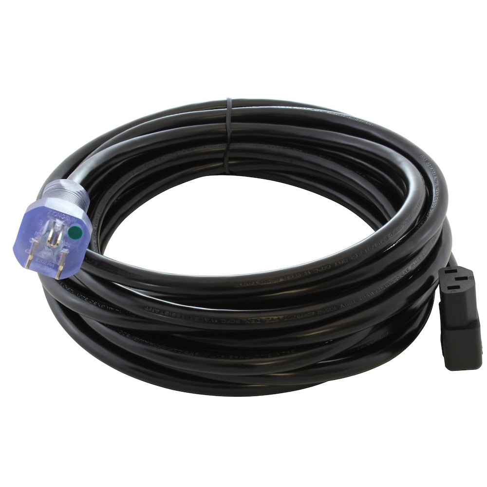 20FT 14/3 15A Medical Grade Power Cord with Right Angle IEC C13