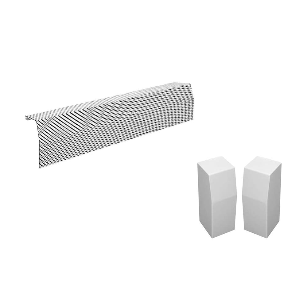 Ensemble de couvre-plinthes chauffantes en acier galvanisé de 3 pi de la série Premium, facile à enfiler, et embouts d'extrémité, en blanc