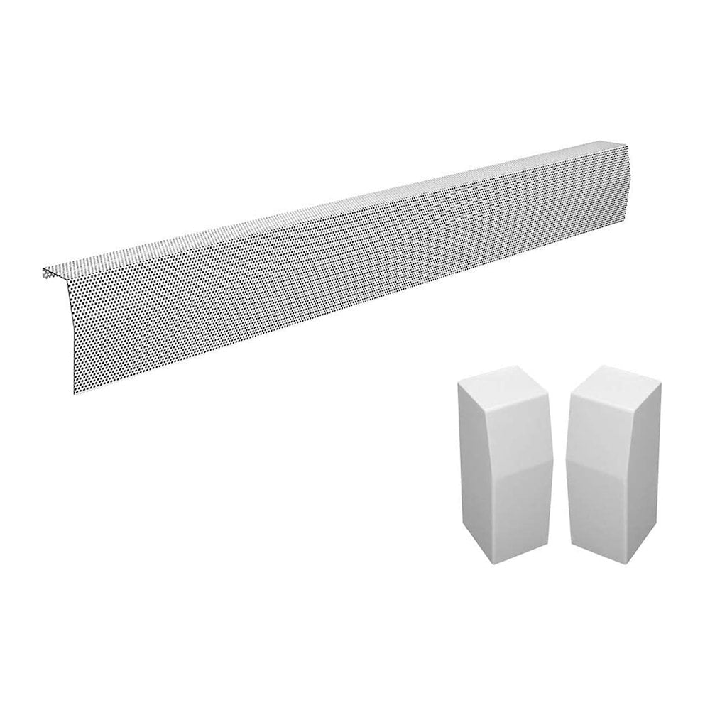 Ensemble de couvre-plinthes chauffantes en acier galvanisé de 6 pi de la série Premium, facile à enfiler, et embouts d'extrémité, en blanc