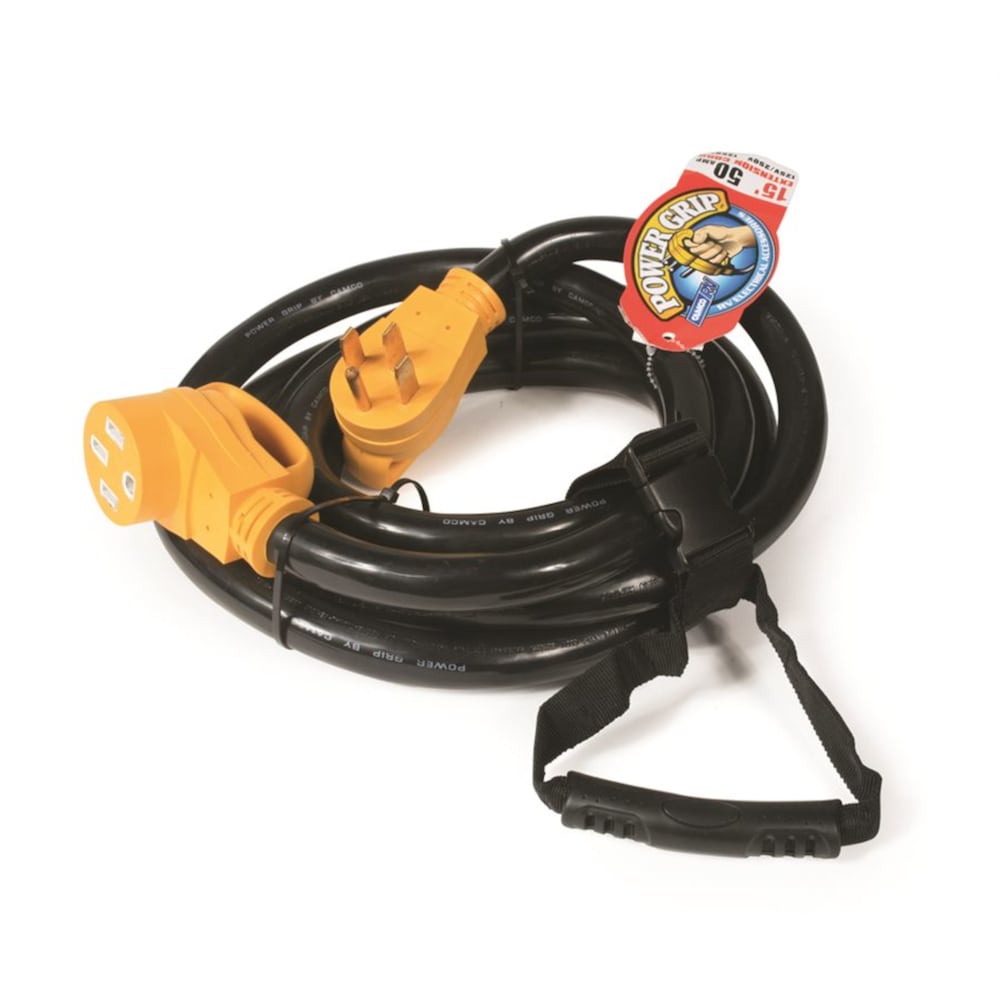Heavy-Duty 50-Amp RV Extension Cord with Power Grip Handles, 15-Foot