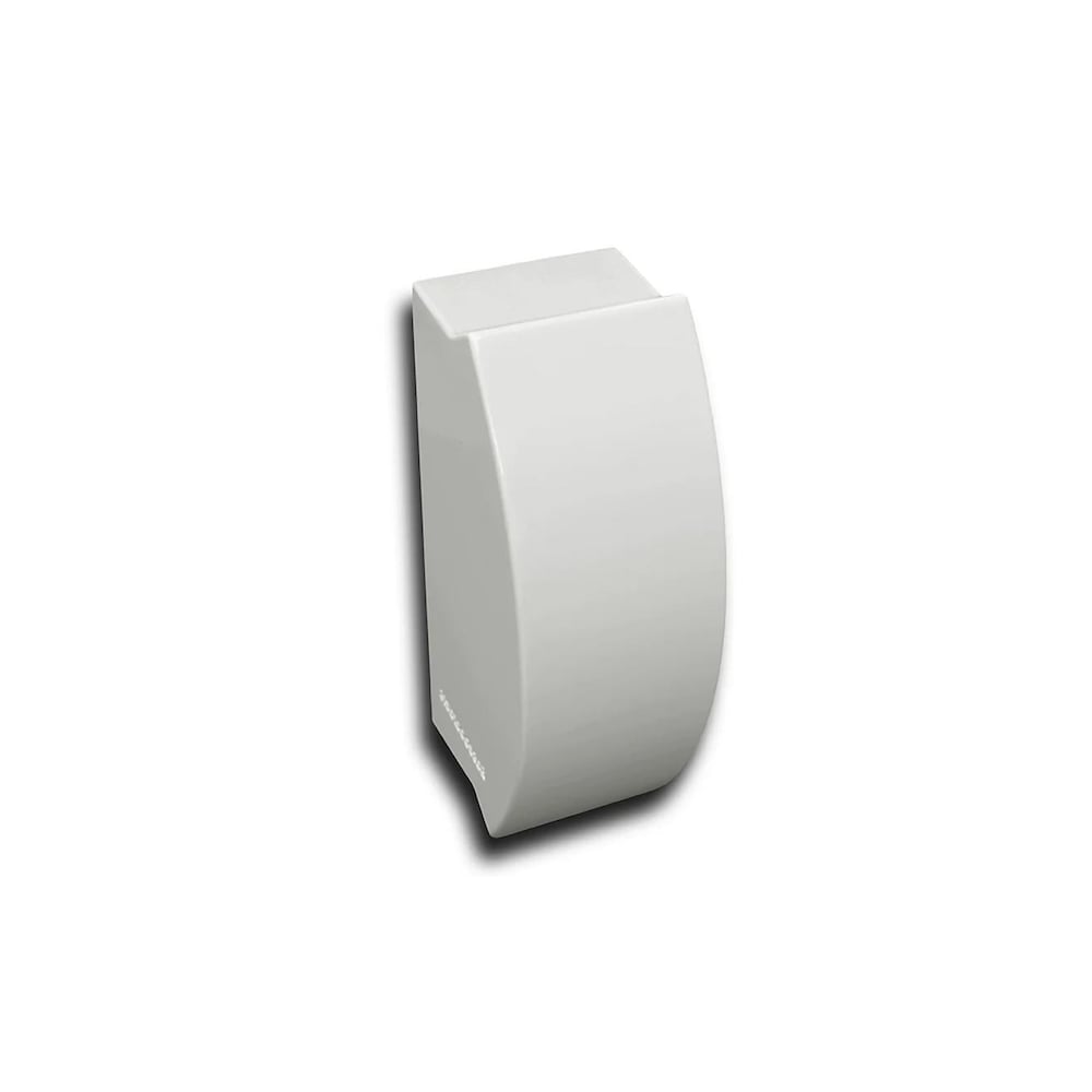 Couvercle de plinthe chauffante en acier à enfiler facile, série Elliptus, embout fermé côté gauche, blanc