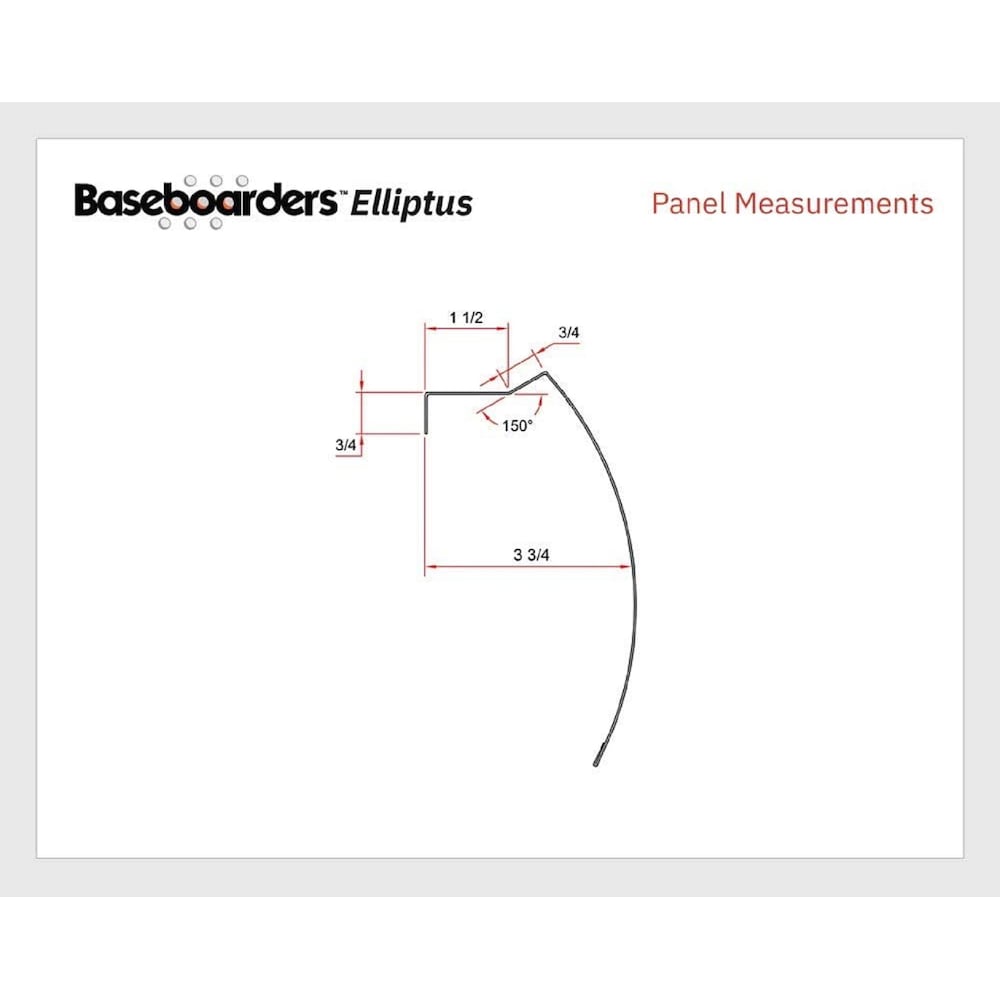 Ensemble de couvre-plinthes chauffantes en acier galvanisé de 1,5 m (5 pi) et embouts de la série Elliptus, blanc
