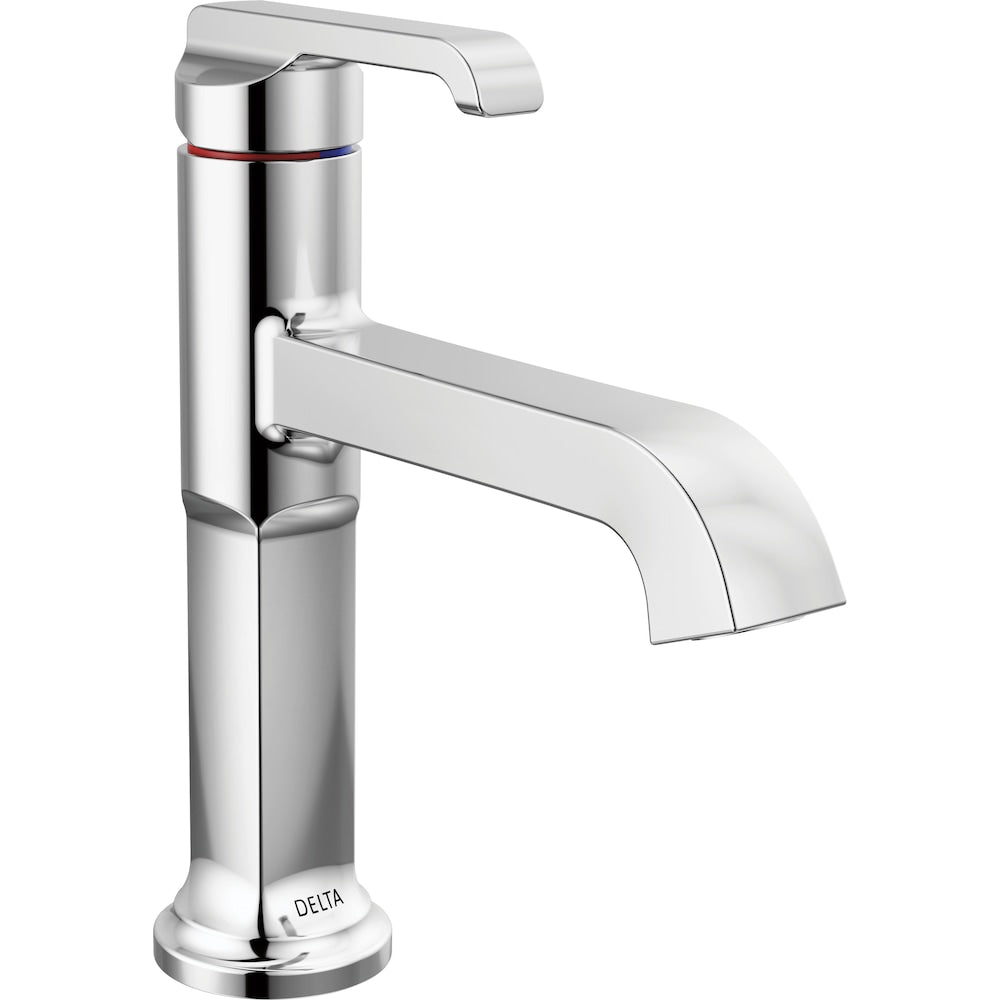 Robinet de salle de bain à un trou Tetra à 1 poignée avec ensemble de vidange en métal en chrome