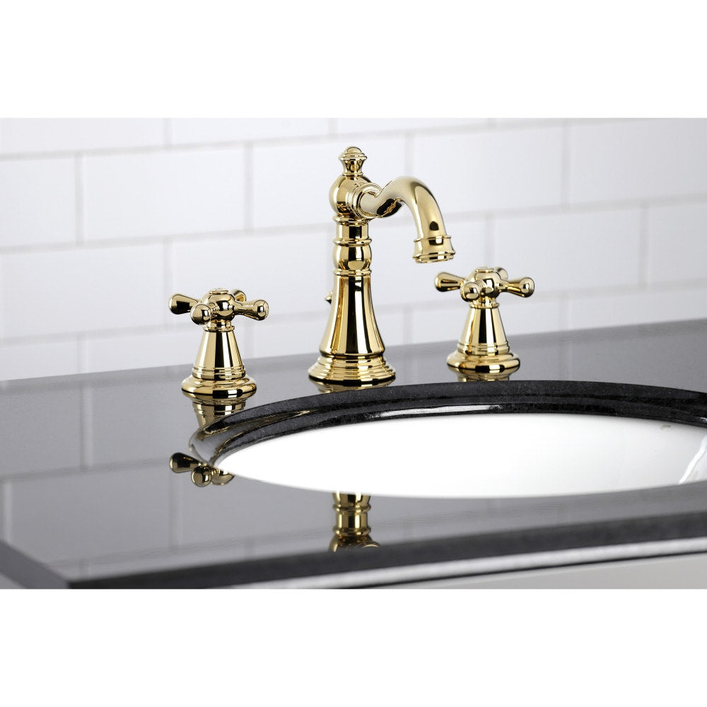 American Classic 8 inch Widespread 2-Handle Bathroom Faucet in Polishe-Brass