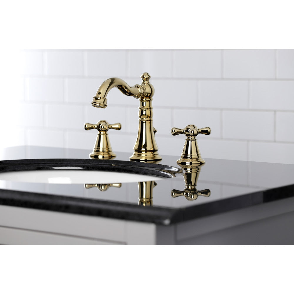 American Classic 8 inch Widespread 2-Handle Bathroom Faucet in Polishe-Brass