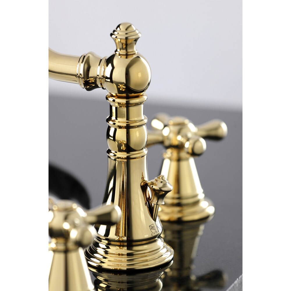 American Classic 8 inch Widespread 2-Handle Bathroom Faucet in Polishe-Brass