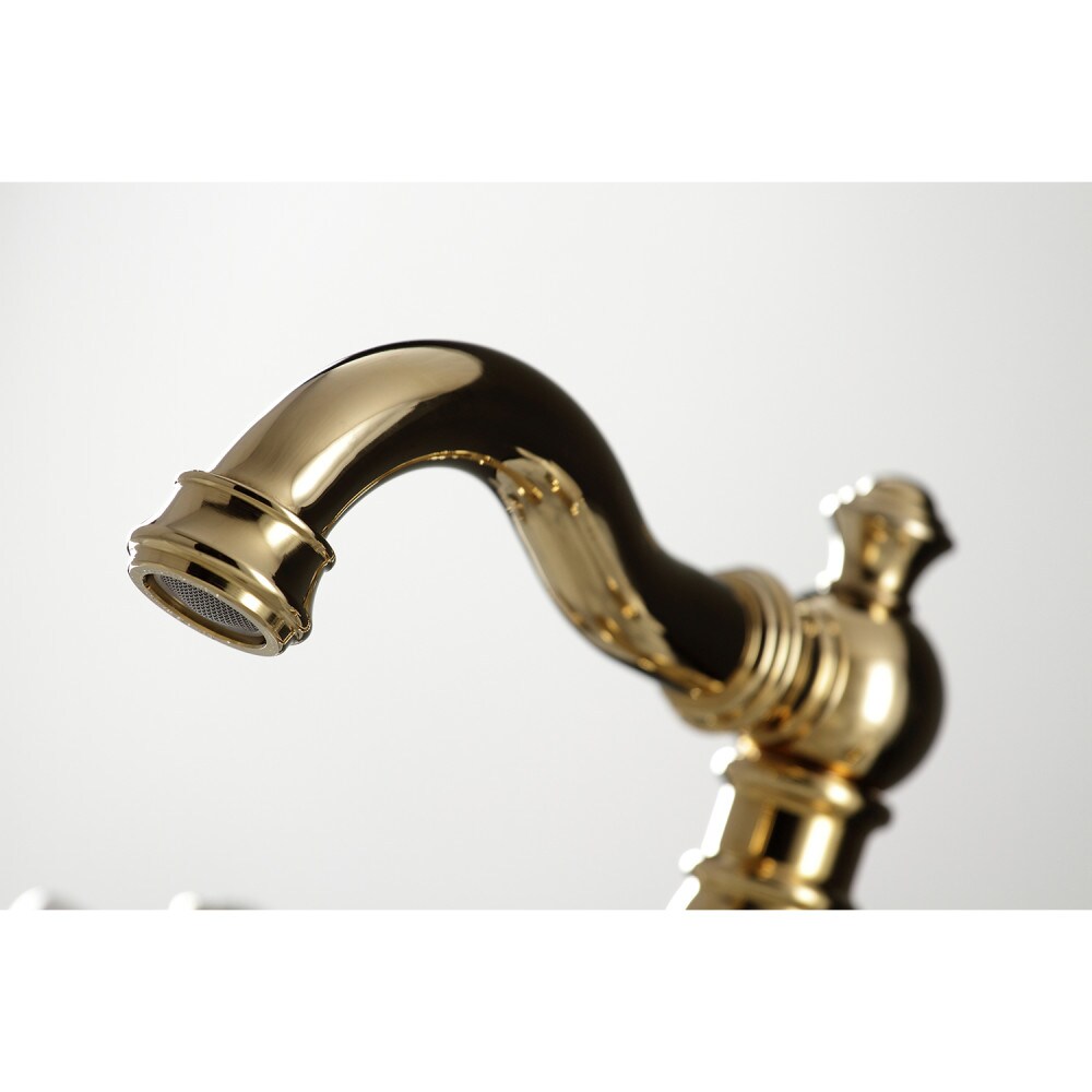 Robinet de salle de bain à 2 poignées en porcelaine American Classic de 8 pouces en laiton poli