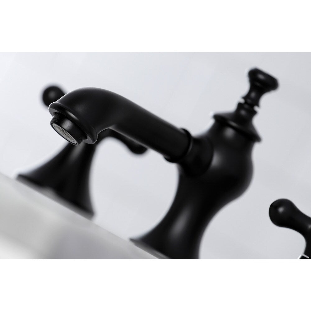 Vintage-Cross 8 inch Widespread 2-Handle Bathroom Faucet in Matte Black