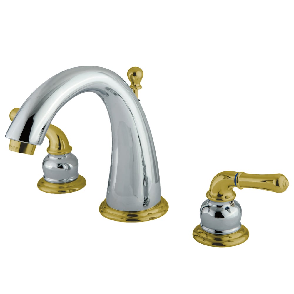 Modern 8 inch Widespread 2-Handle Bathroom Faucet in Chrome and Polished Brass