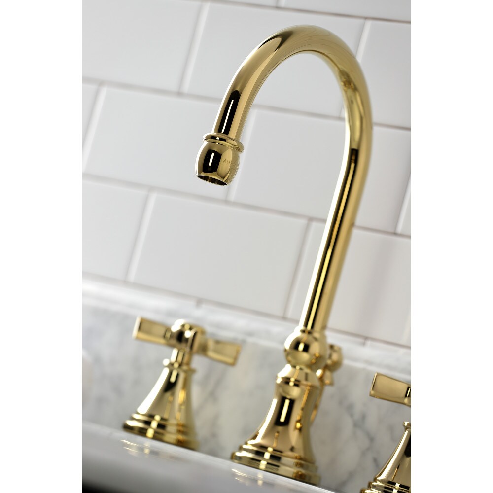 Millennium 8 inch Widespread 2-Handle Bathroom Faucet in Polished Brass