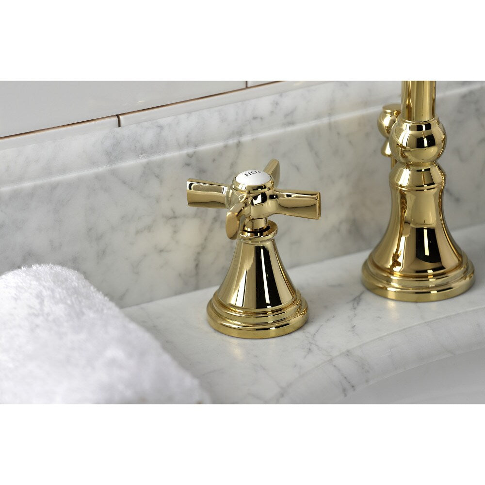 Millennium 8 inch Widespread 2-Handle Bathroom Faucet in Polished Brass