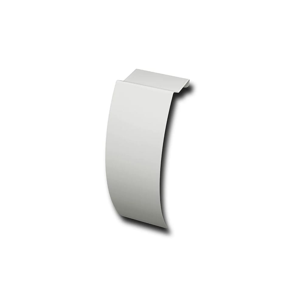 Embout de protection pour plinthe chauffante en acier à enfiler facile, série Elliptus, avec dégagement nul, blanc