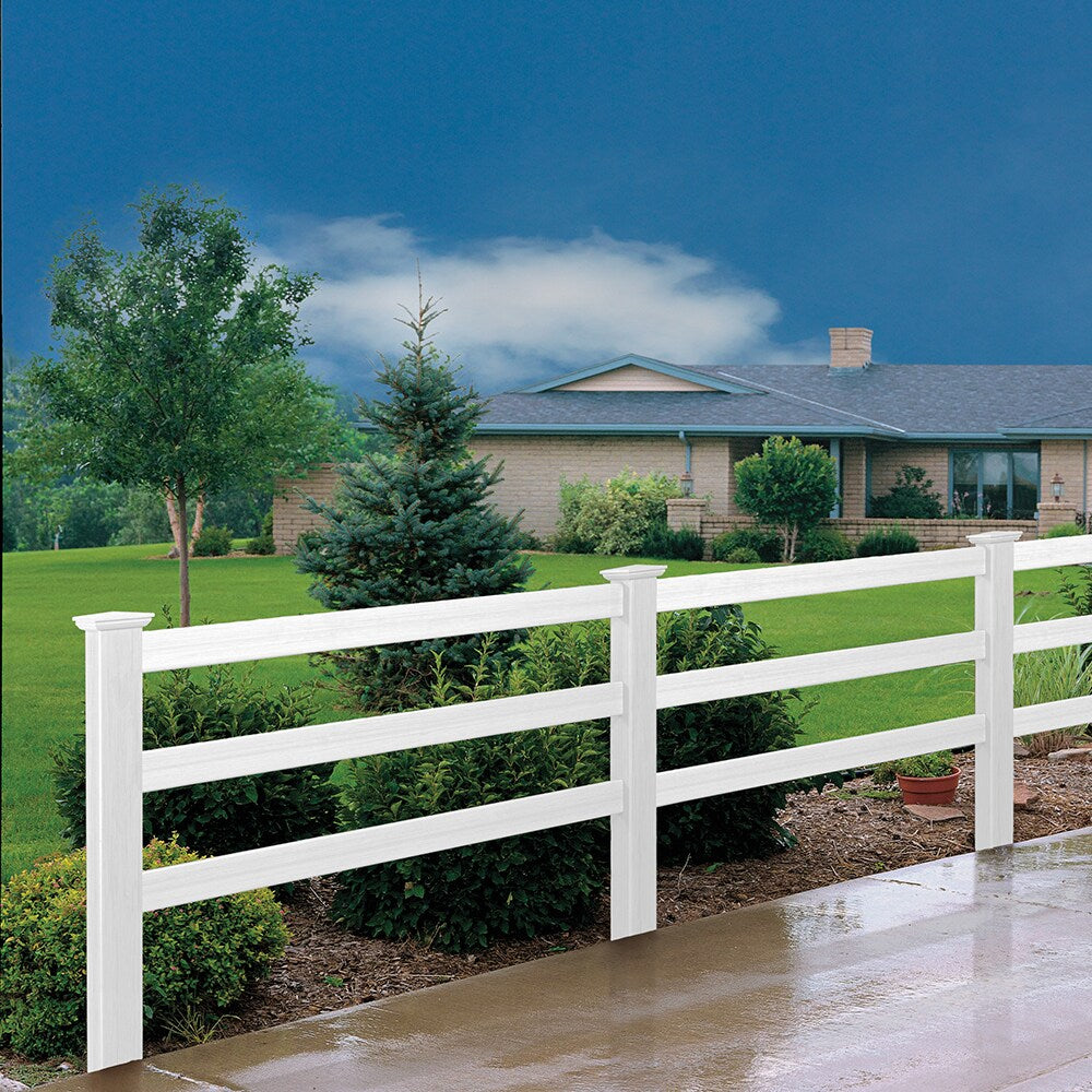 5 in. x 5 in. White Vinyl Classic Style Fence Post Cap