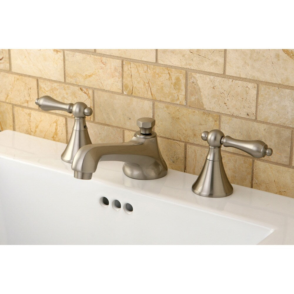 Modern 8 inch Widespread 2-Handle Bathroom Faucet in Brushed Nickel