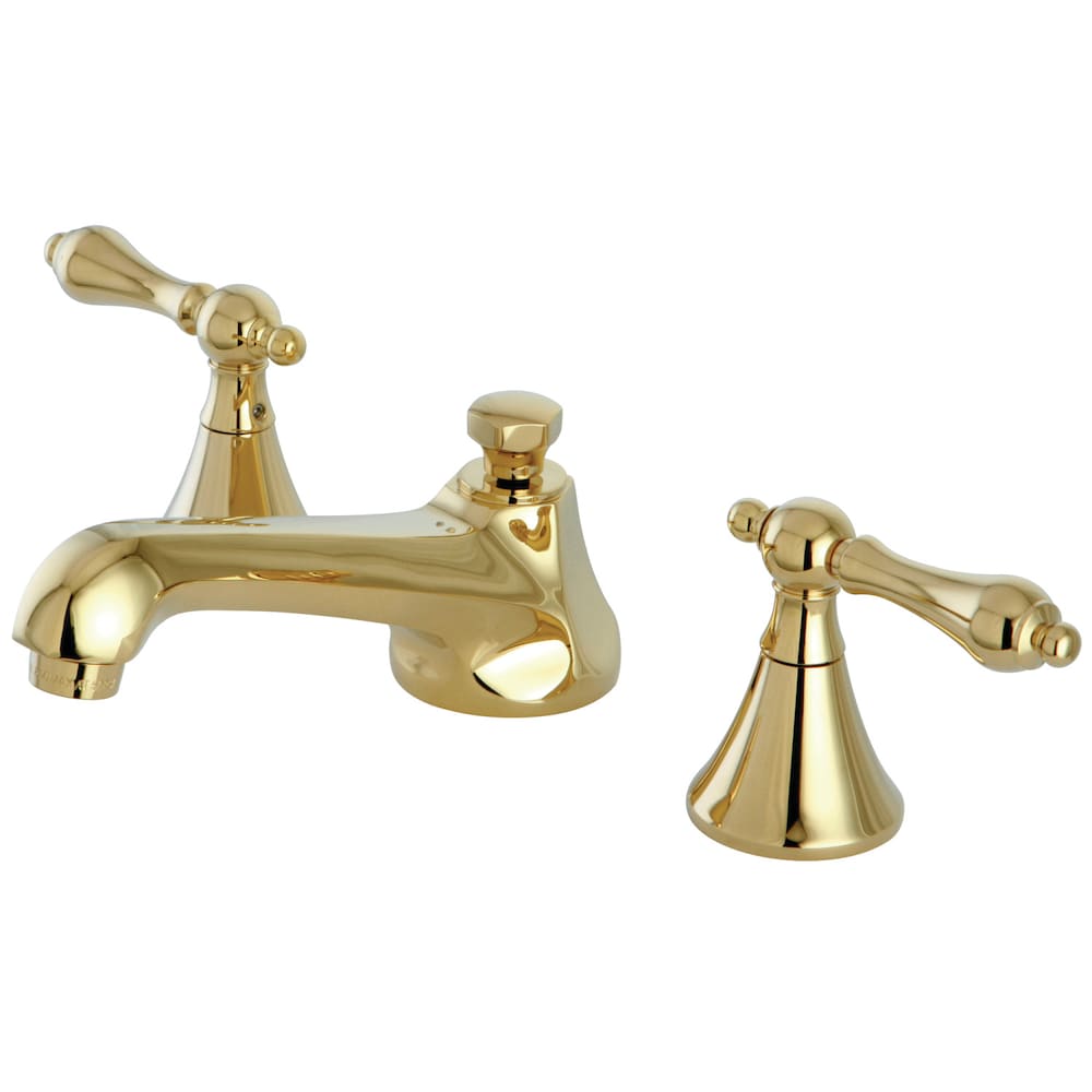 Modern 8 inch Widespread 2-Handle Bathroom Faucet in Polished Brass