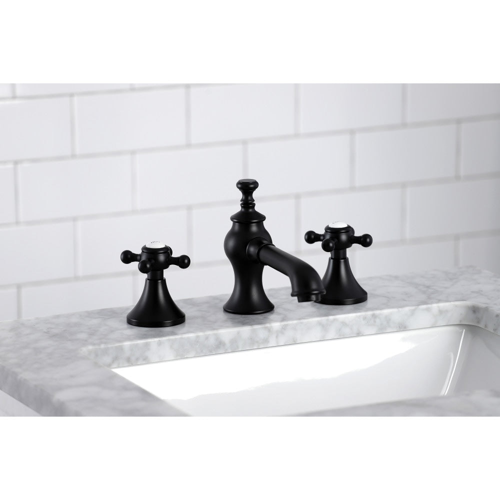 Robinet de salle de bain à 2 poignées de 8 pouces de style campagnard anglais en noir mat