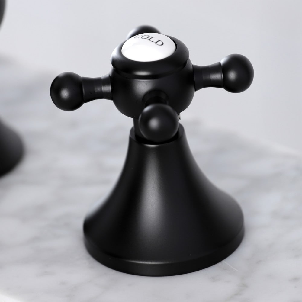Robinet de salle de bain à 2 poignées de 8 pouces de style campagnard anglais en noir mat