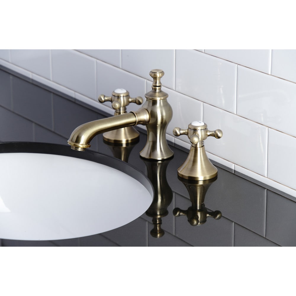 Robinet de salle de bain à 2 poignées de 8 pouces de style campagnard anglais en laiton antique