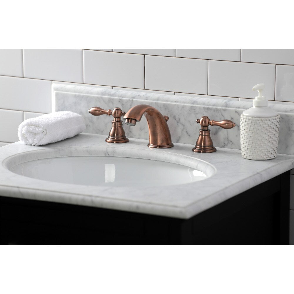 Robinet de salle de bain classique américain à 2 poignées de 8 pouces en cuivre antique