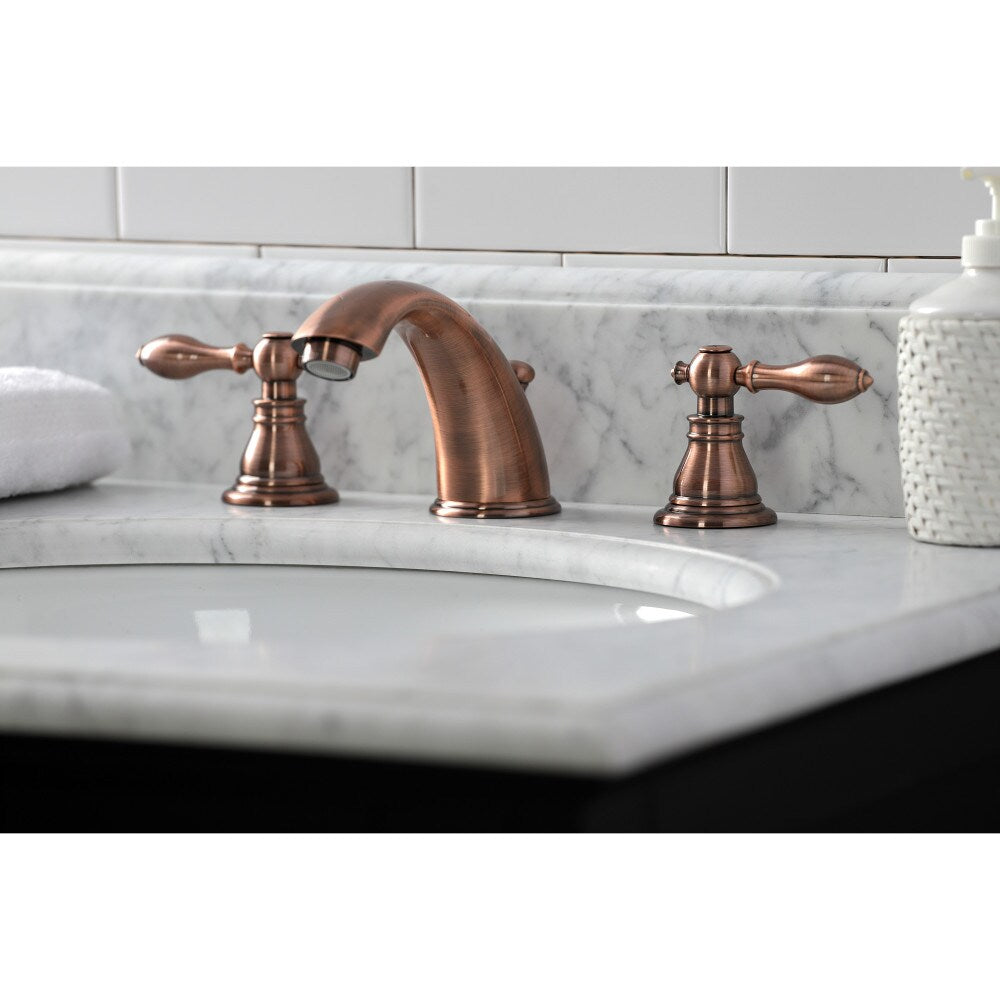 Robinet de salle de bain classique américain à 2 poignées de 8 pouces en cuivre antique