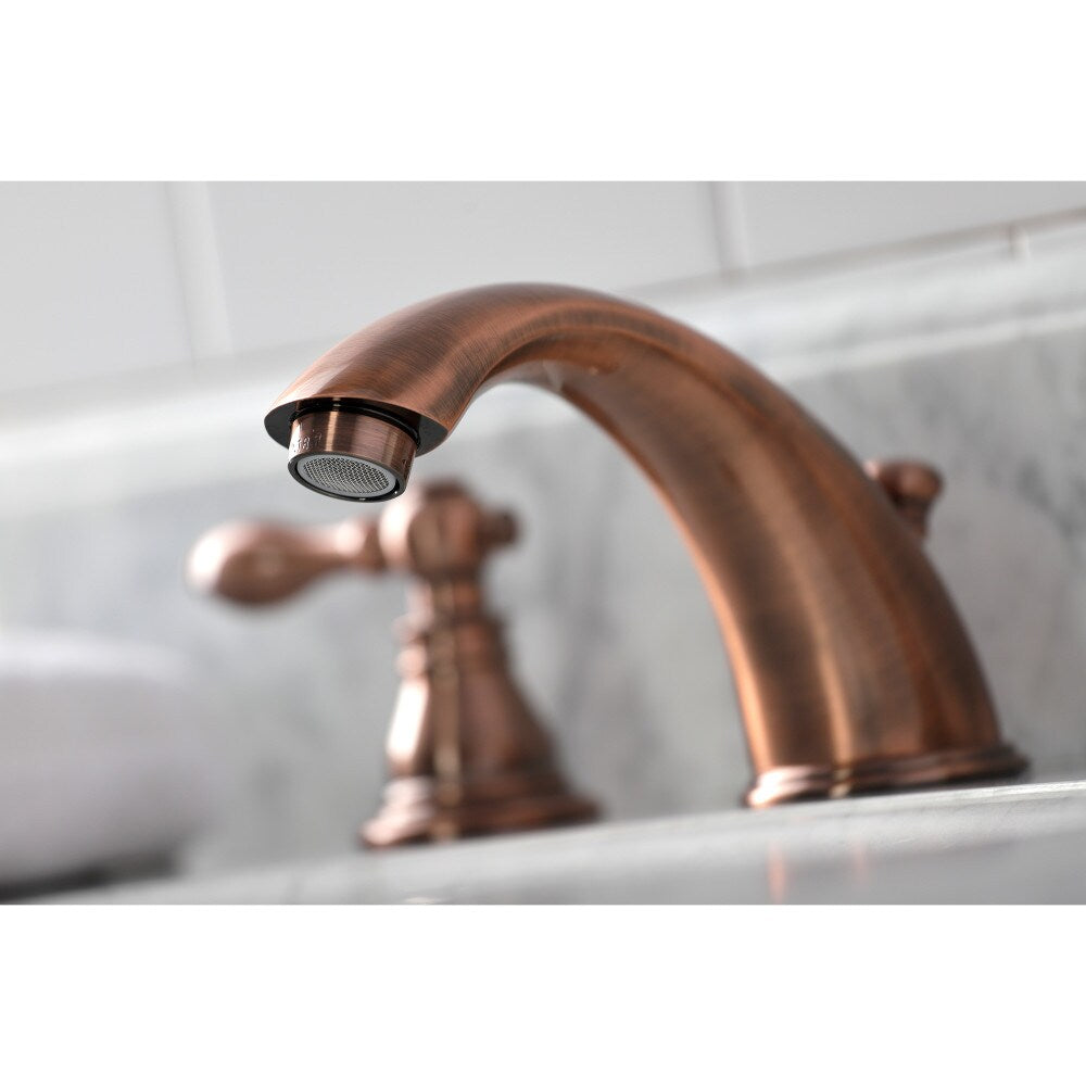 Robinet de salle de bain classique américain à 2 poignées de 8 pouces en cuivre antique