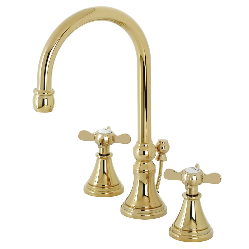 Essex 8 inch Widespread 2-Handle Bathroom Faucet in Polished Brass