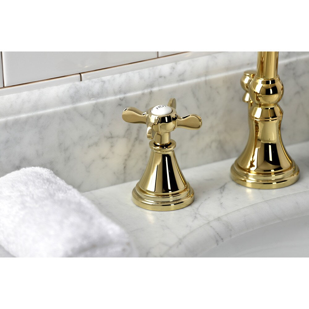 Essex 8 inch Widespread 2-Handle Bathroom Faucet in Polished Brass