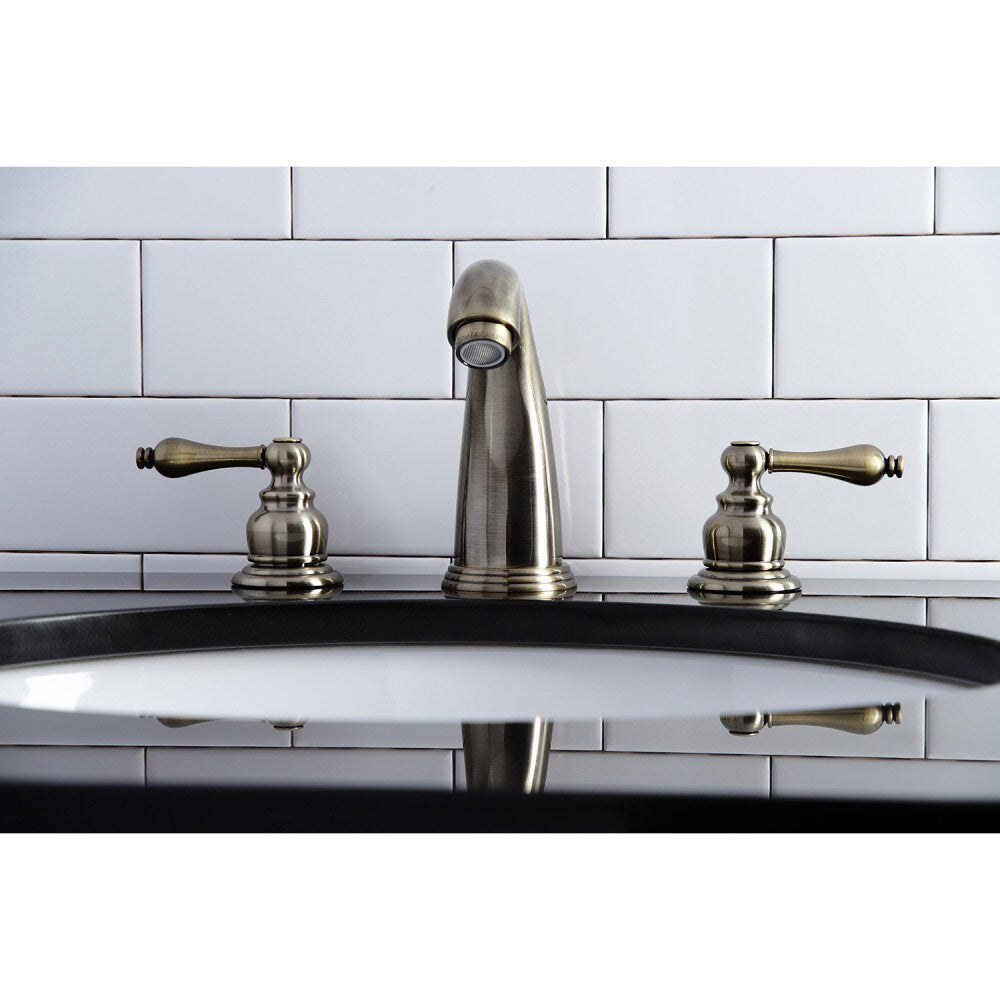 Victorian 8 inch Widespread 2-Handle Bathroom Faucet in Antique Brass