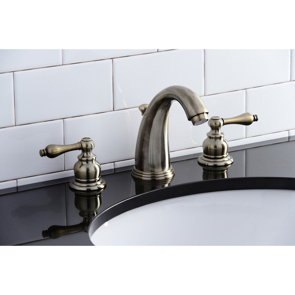 Victorian 8 inch Widespread 2-Handle Bathroom Faucet in Antique Brass