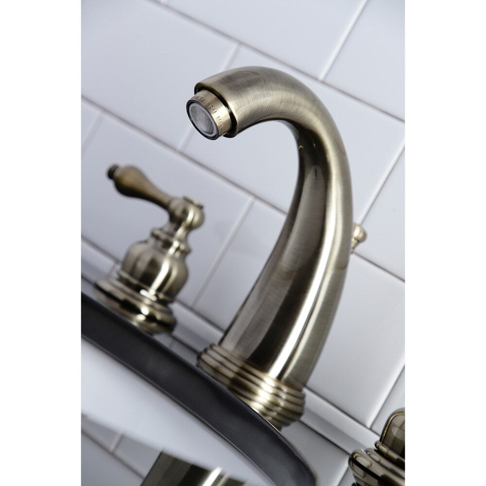 Victorian 8 inch Widespread 2-Handle Bathroom Faucet in Antique Brass