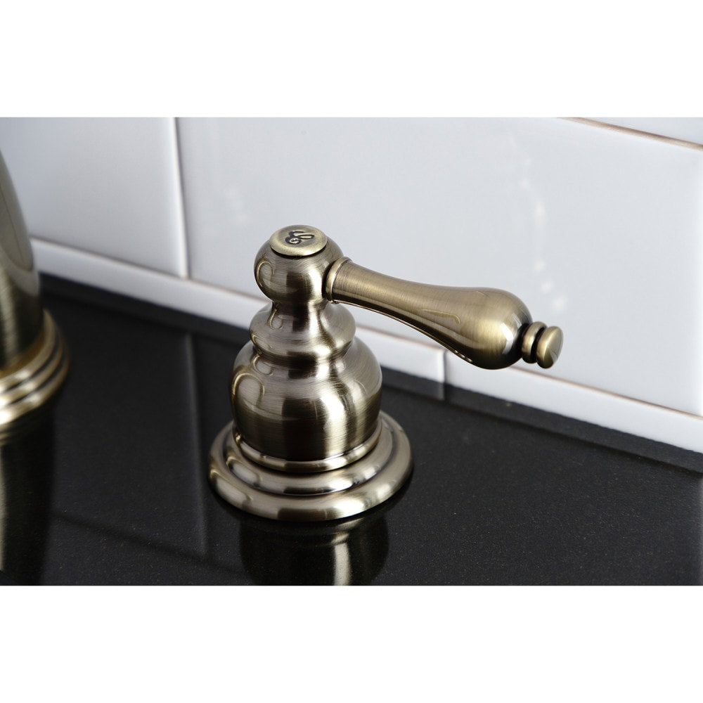 Victorian 8 inch Widespread 2-Handle Bathroom Faucet in Antique Brass