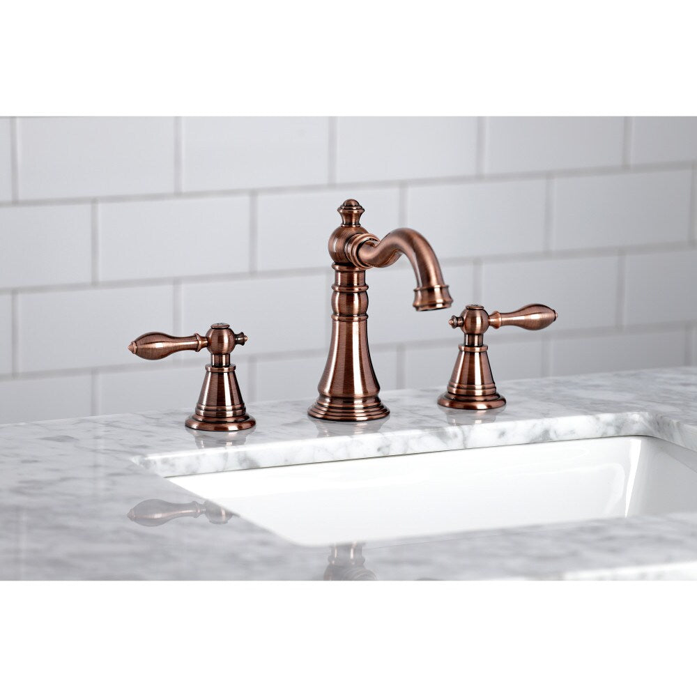 Robinet de salle de bain classique anglais à 2 poignées de 8 pouces en cuivre antique
