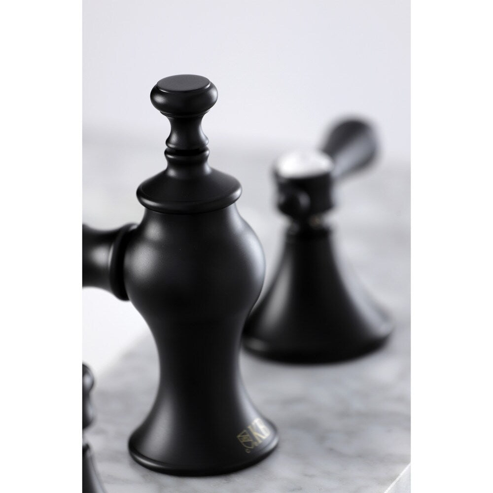 Robinet de salle de bain Heirloom à 2 poignées et à large bec de 8 pouces en noir mat