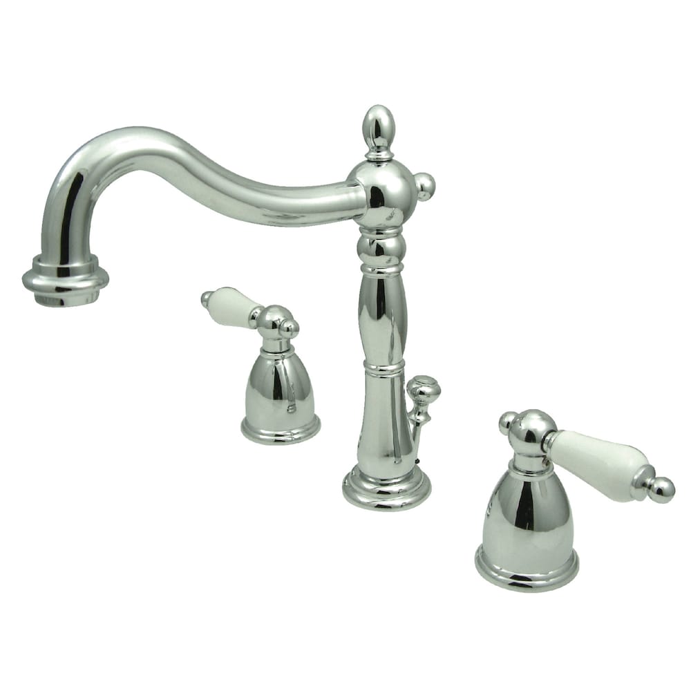 Heritage-Porcelain 8 inch Widespread 2-Handle Bathroom Faucet in Chrome